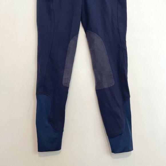 HR FARM Horse Riding Suede Breeches Navy Blue Striped Equestrian Pants Horseback - Picture 5 of 16
